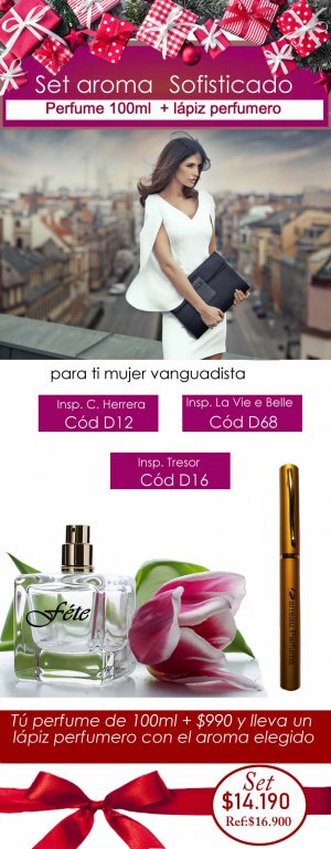 oferta#6 / Set Aromas Sofisticados Perfume 100ml+ Lpiz perfumero con aroma seleccionado