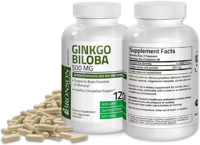 Ginkgo Biloba 500 mg 120 Cápsulas