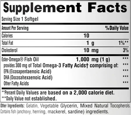 Omega 3 Fish Oil 1000mg/300mg 100 Cápsulas