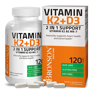 Vitamina K2 + D3 120 Cápsulas Bronson