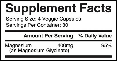 Glicinato de Magnesio 400 mg 120 Cápsulas