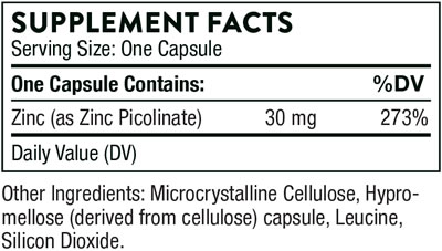 Picolinato de Zinc 30 mg 180 Cápsulas
