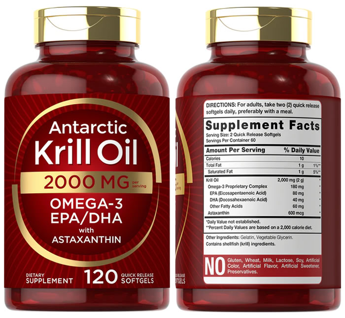 Aceite de Krill 2000 mg 120 Cápsulas (Antartic Krill Oil)