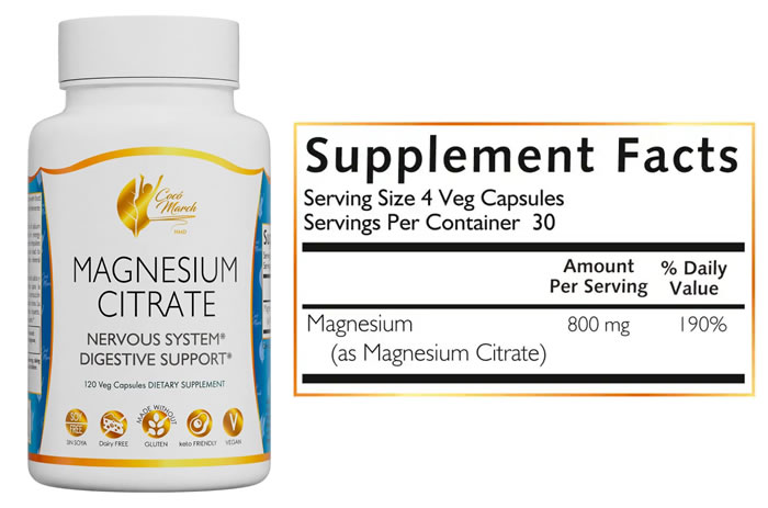 Magnesium Citrate 800 mg 120 Cap