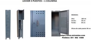 LOCKER DE 3 PUESTOS 1 COLUMNA