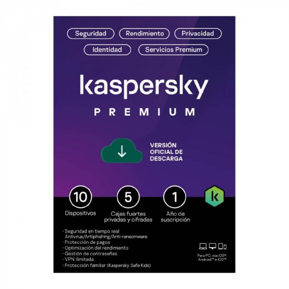 Kaspersky Premium 2026 10 dispositivos 1 a�o