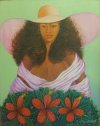 Guzmn-Mujer con sombrero y flores
