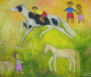 Jos Perdomo-Nio con caballo
