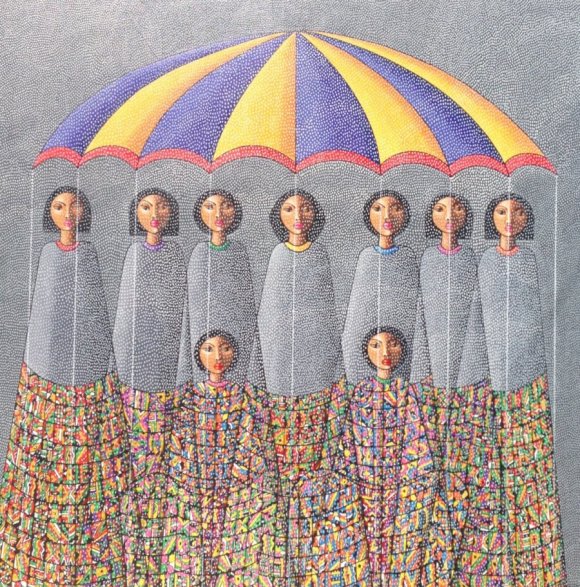 Antonio Prats Ventos-Nueve damas bajo la lluvia