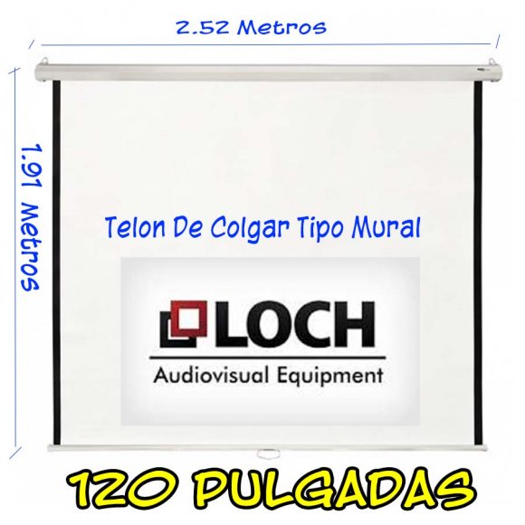 Loch 120, Teln de Colgar Tipo Mural, 120 pulgadas, 2.52 Metros x 1.91 Metros, AutoRetrctil