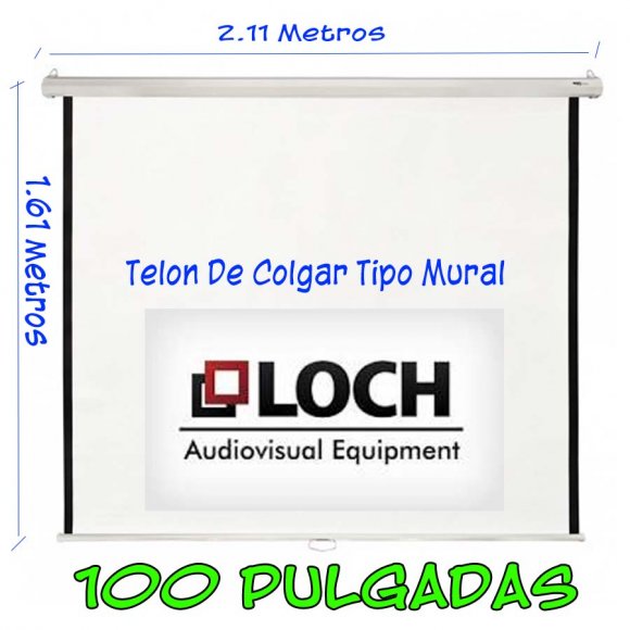 Loch 100, Teln de Colgar Tipo Mural, 100 pulgadas, 2.11Metros x 1.61Metros, AutoRetrctil