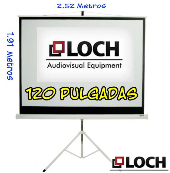Loch 120T, Teln Tipo Mural con TRIPDODE, 120 pulgadas, 2.52 Metros x 1.91 Metros, AutoRetrctil