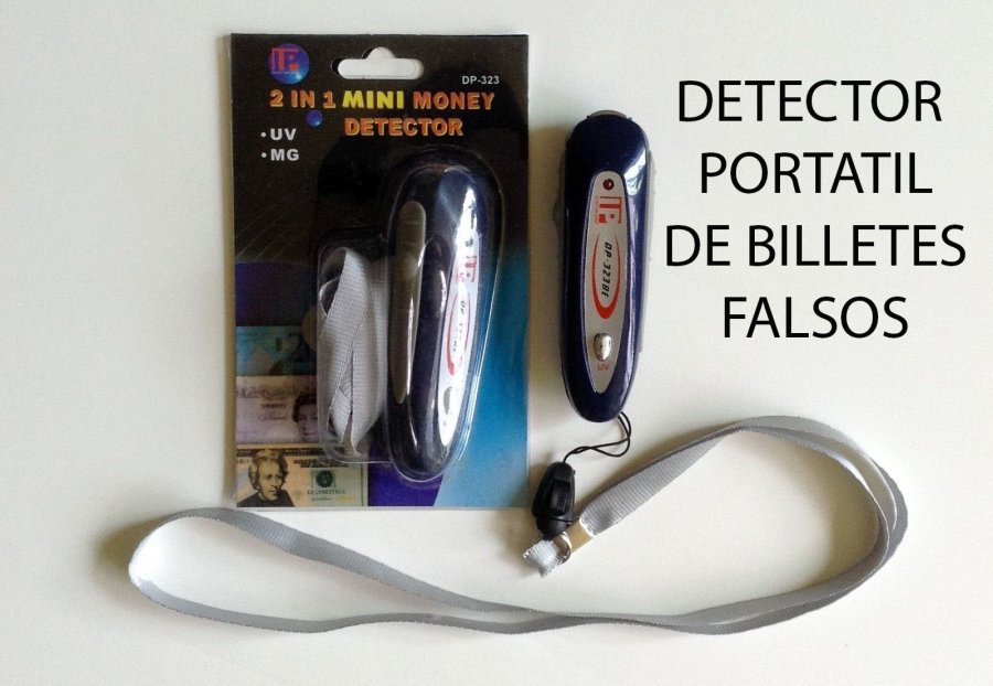Detector Billetes Falsos 2 En 1 Dolares Euros Portatil Uv Mg