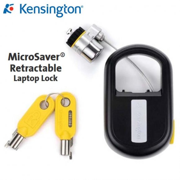Kensington K64538 MicroSaver Retractable Keyed Laptop Lock, Cable de Seguridad Retractil, con Candado y LLave, Porttil para Laptop