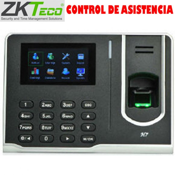 ZKTeco H7, CONTROL DE ASISTENCIA, CAP HUELLAS: 3000, CAP REGISTROS: 100000, COMUNICACIÓN: , USB-HOST., ALIMENTACIÓN: 5VDC 2A INCLUIDO
