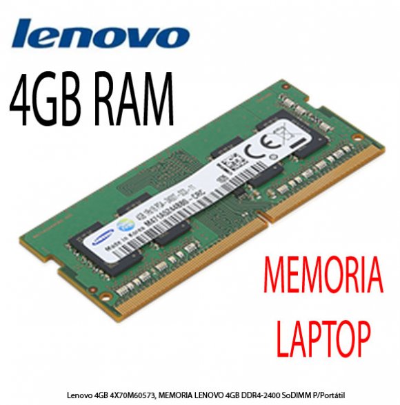 Lenovo 4GB 4X70M60573, MEMORIA LENOVO 4GB DDR4-2400 SoDIMM P/Porttil