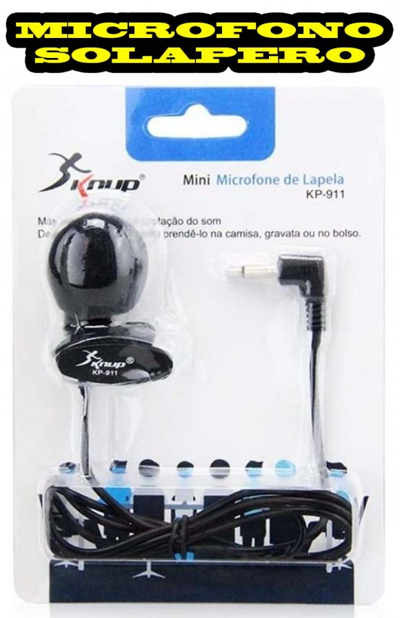 Knup KP-911, Microfono Solapero, excelente calidad de Sonido al grabar entrevistas, Ideal para Celulares, Radios, etc., 1metro de cable