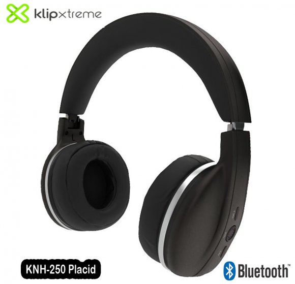 KlipXtreme KNH-250 Placid, AUDFONOS CON CANCELACIN ACTIVA DE RUIDO, Bluetooth, reproduccin de hasta 18 horas, Supraaurales, Botones de control integrados en la unidad, Entrada 3.5mm, Bluetooth 4.0, Diseo plegable