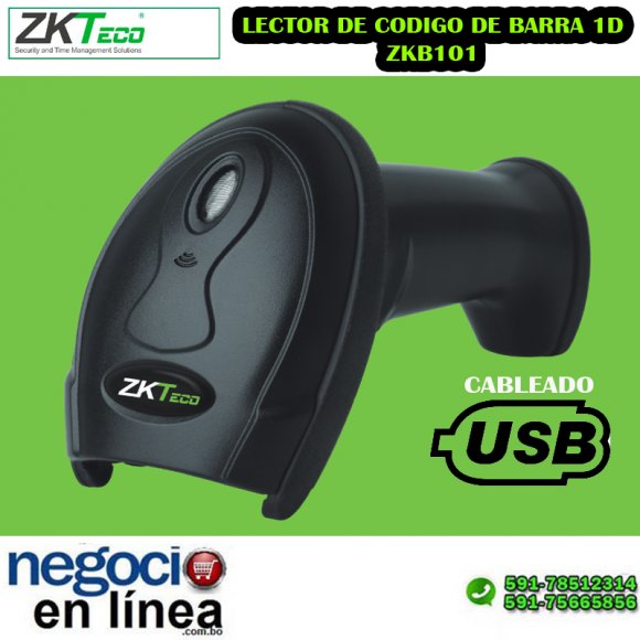 ZKTeco ZKB101, LECTOR DE CODIGO DE BARRA 1D, INTERFAZ: STANDARD USB (FULLL SPEED, USB 2,0), TASA DE ERROR DE DECODIFICACIN: MENOS DE 1/5 MILLONES