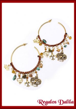Aros Fashion Jewelry Argollas con Dijes
