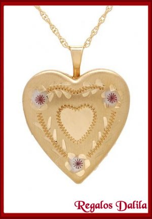 Relicario Corazón Enchapado Oro