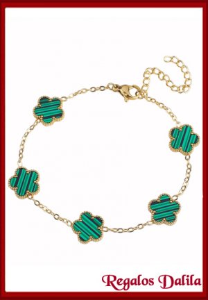 Pulsera A. Quirrgico Ench. Oro Trbol Green